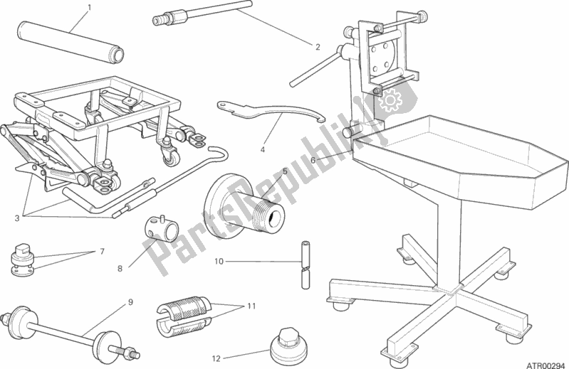 All parts for the Workshop Service Tools (frame) of the Ducati Hypermotard SP 821 2013